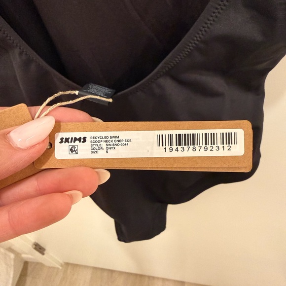 SKIMS Scoop Neck Black One-Piece Swimsuit, Size Small - Picture 5 of 6